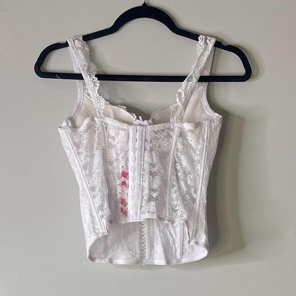 White Lace Corset with Beads and Sequins - Picture 4 of 5